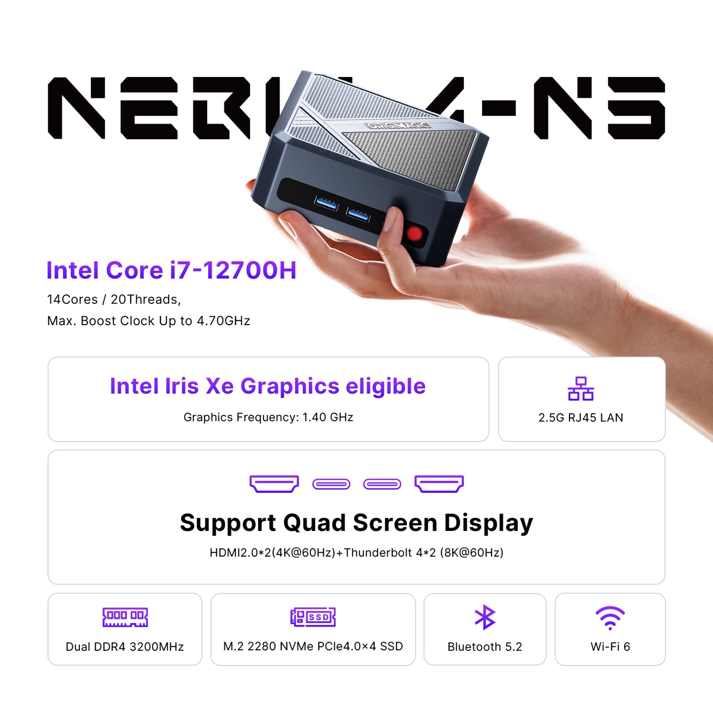 ORIGIMAGIC Mini PC N3 - Intel Core i7 12700H