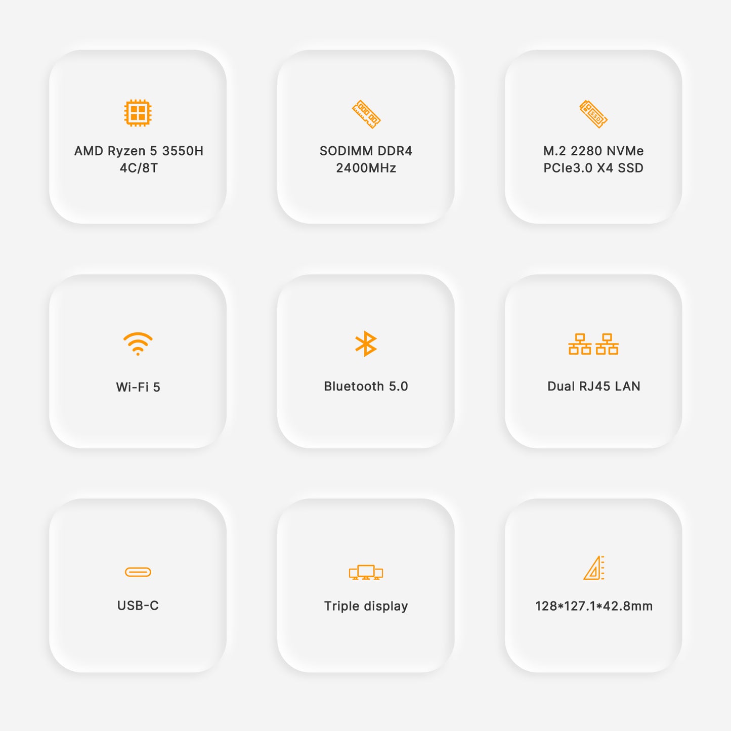 ORIGIMAGIC Mini PC C4 - Ryzen 5 3550H 16G DDR4 + 512G SSD