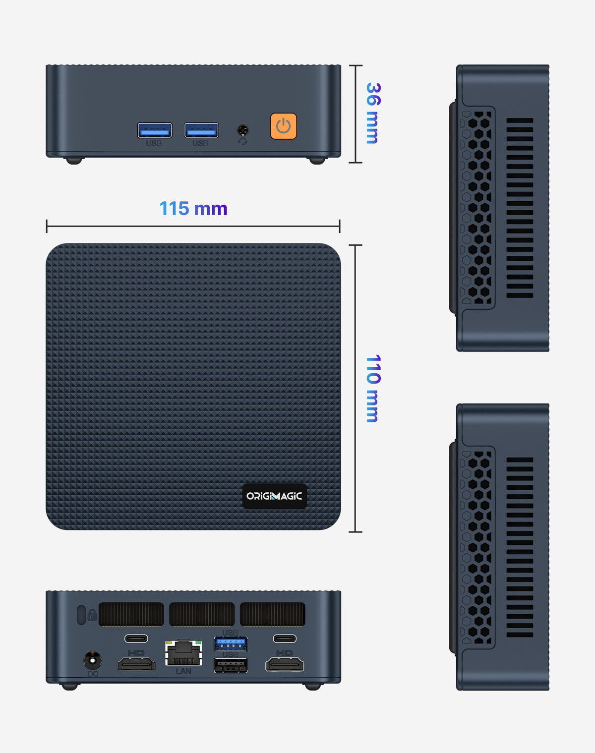 C7 Mini PC, Intel Core 3 100U, 16GB DDR4 RAM 512GB NVMe SSD | Hybrid Architecture, 6C/ 8T up,Dual Thunderbolt 4, Dual HDMI 4K, Wi-Fi 6, 2.5Gb Ethernet, Windows 11 Pro Desktop Computer