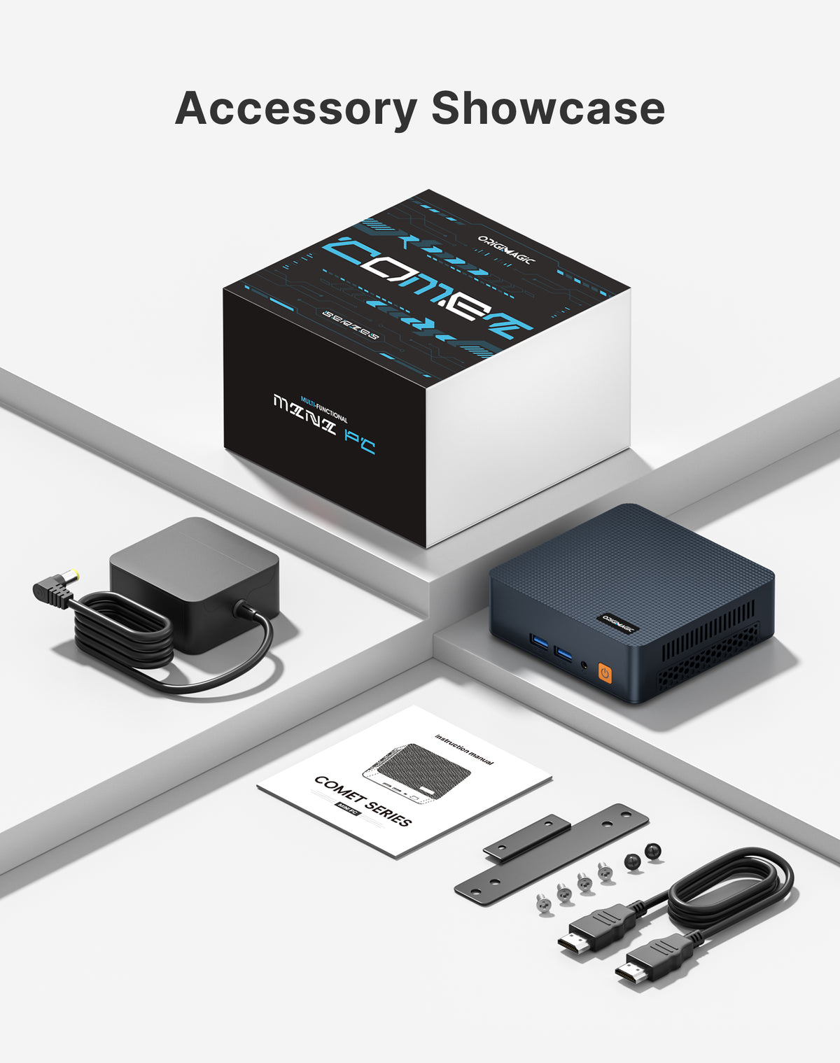 C7 Mini PC, Intel Core 3 100U, 16GB DDR4 RAM 512GB NVMe SSD | Hybrid Architecture, 6C/ 8T up,Dual Thunderbolt 4, Dual HDMI 4K, Wi-Fi 6, 2.5Gb Ethernet, Windows 11 Pro Desktop Computer