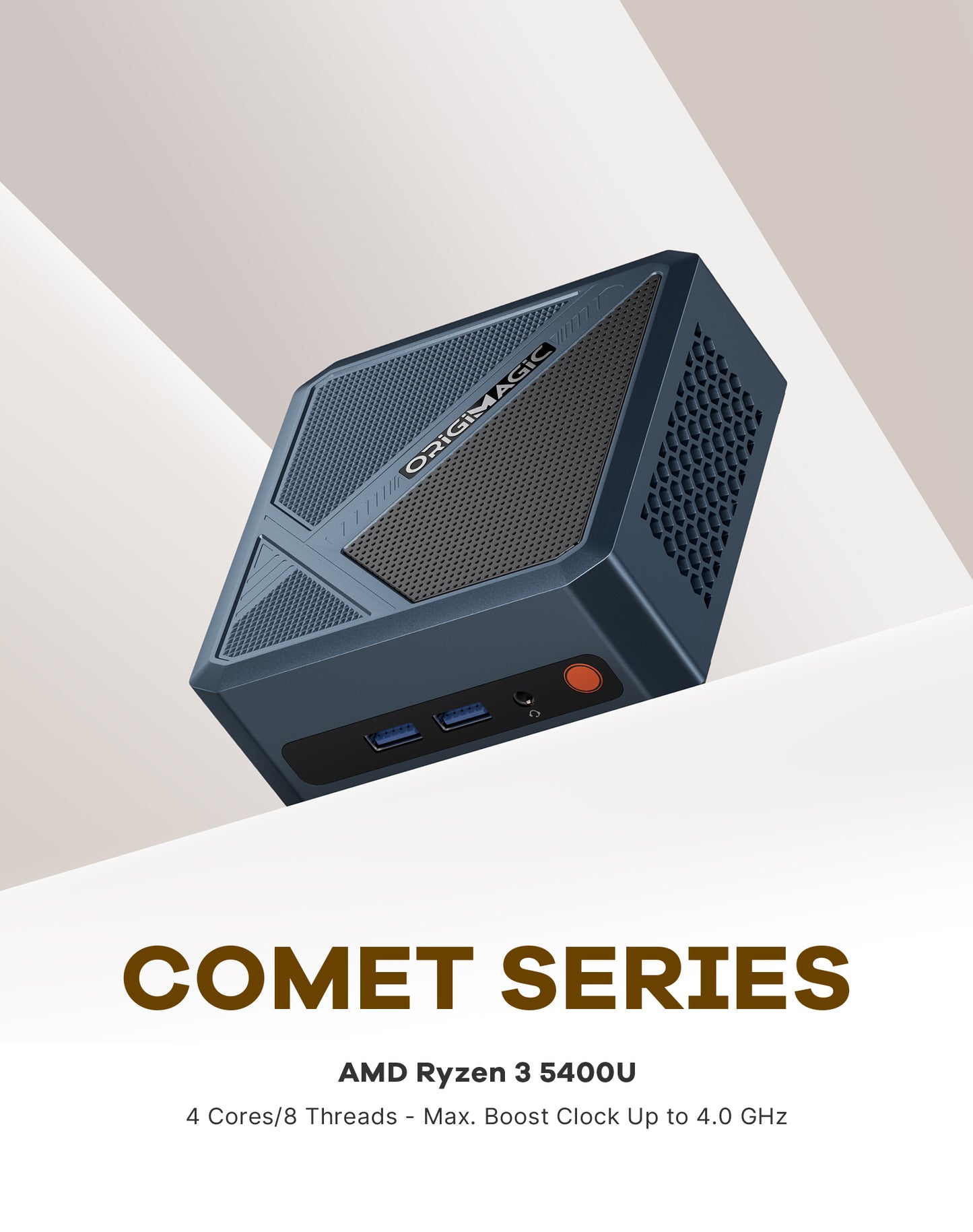 C8 Mini PC, AMD Ryzen 5400U Mini Computer, 16GB DDR4 RAM 512GB NVMe SSD 4C/8T, Four 4K@60Hz Displays, Dual HDMI 2.0, Dual USB-C, 2.5Gb LAN, Wi-Fi 5, Win11 Pro/Ubuntu, Business Office Desktop PC