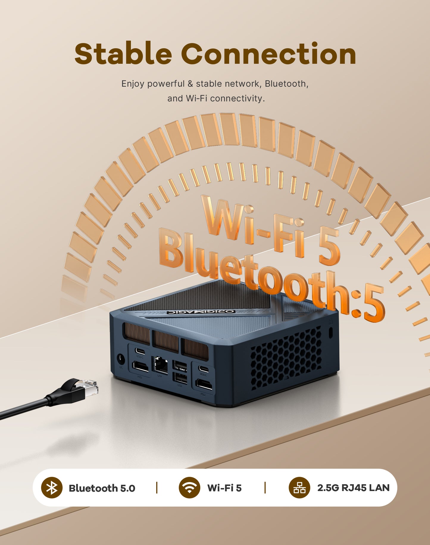C8 Mini PC, AMD Ryzen 5400U Mini Computer, 16GB DDR4 RAM 512GB NVMe SSD 4C/8T, Four 4K@60Hz Displays, Dual HDMI 2.0, Dual USB-C, 2.5Gb LAN, Wi-Fi 5, Win11 Pro/Ubuntu, Business Office Desktop PC