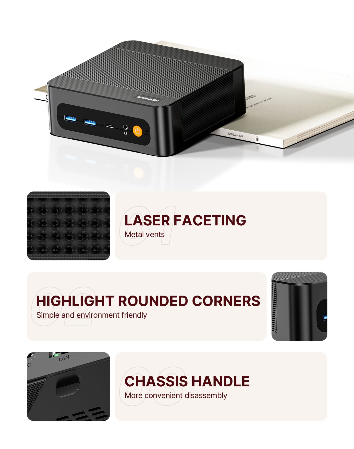 N4 Gaming Mini PC AMD Ryzen 9 6900HX(8C/16T,Up to 4.9Ghz) Windows 11 Pro 32GB DDR5 1TB M.2 NVME SSD Mini Desktop Computer/Dual Gigabit LAN/WiFi 6E/BT5.3/4K Triple Display(HDMI 2.0/DP/USB-C)